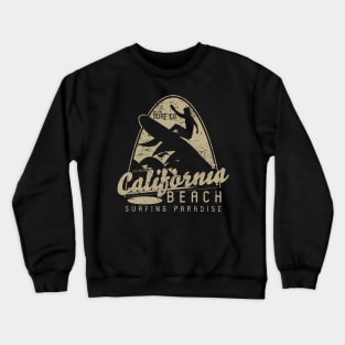 Surfers paradise vintage retro california sun waves beach tan color Crewneck Sweatshirt